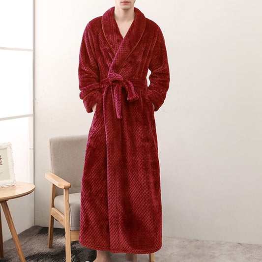 Long Plush Fleece Bathrobe