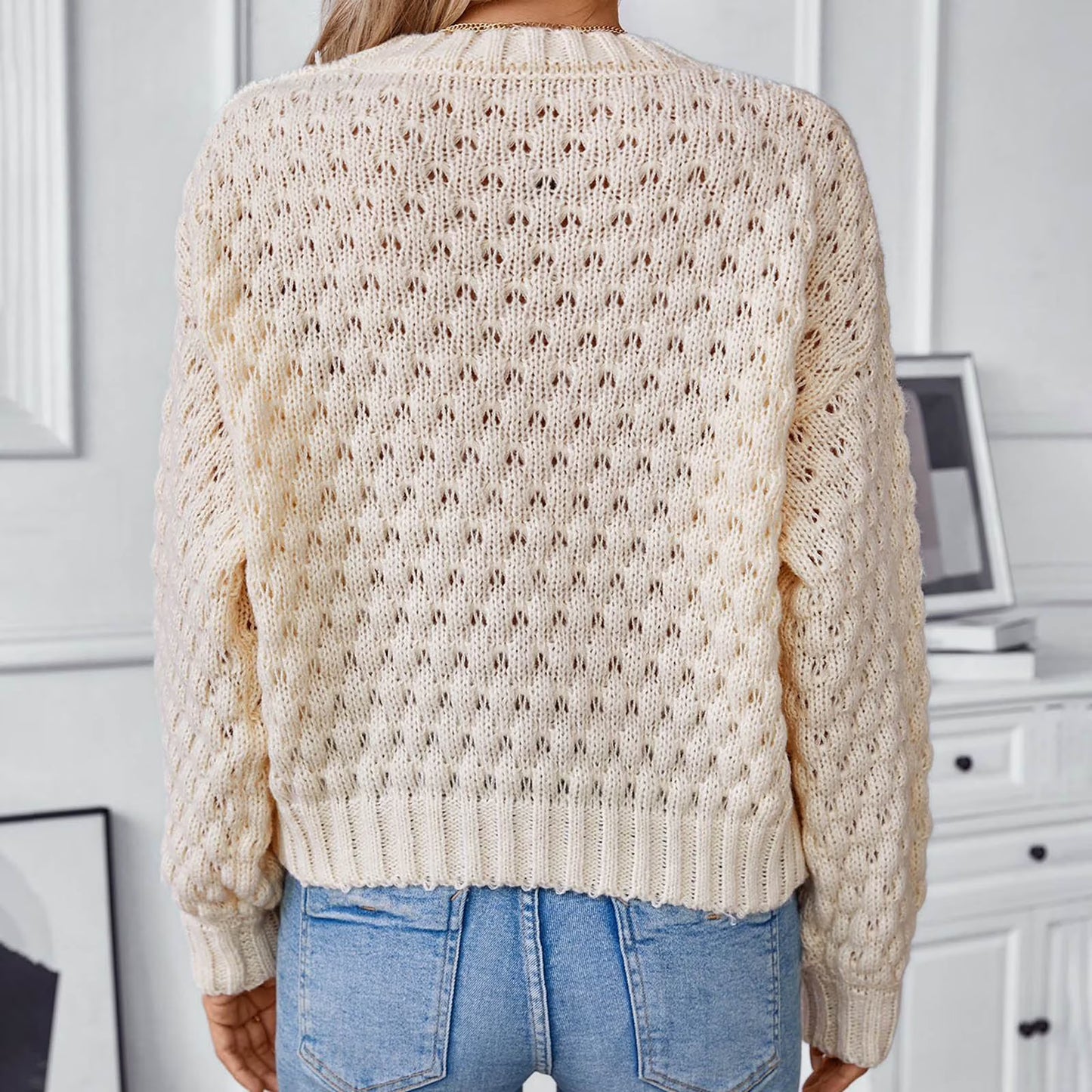 Women's Oversized Hollow Out Knitted Sweater