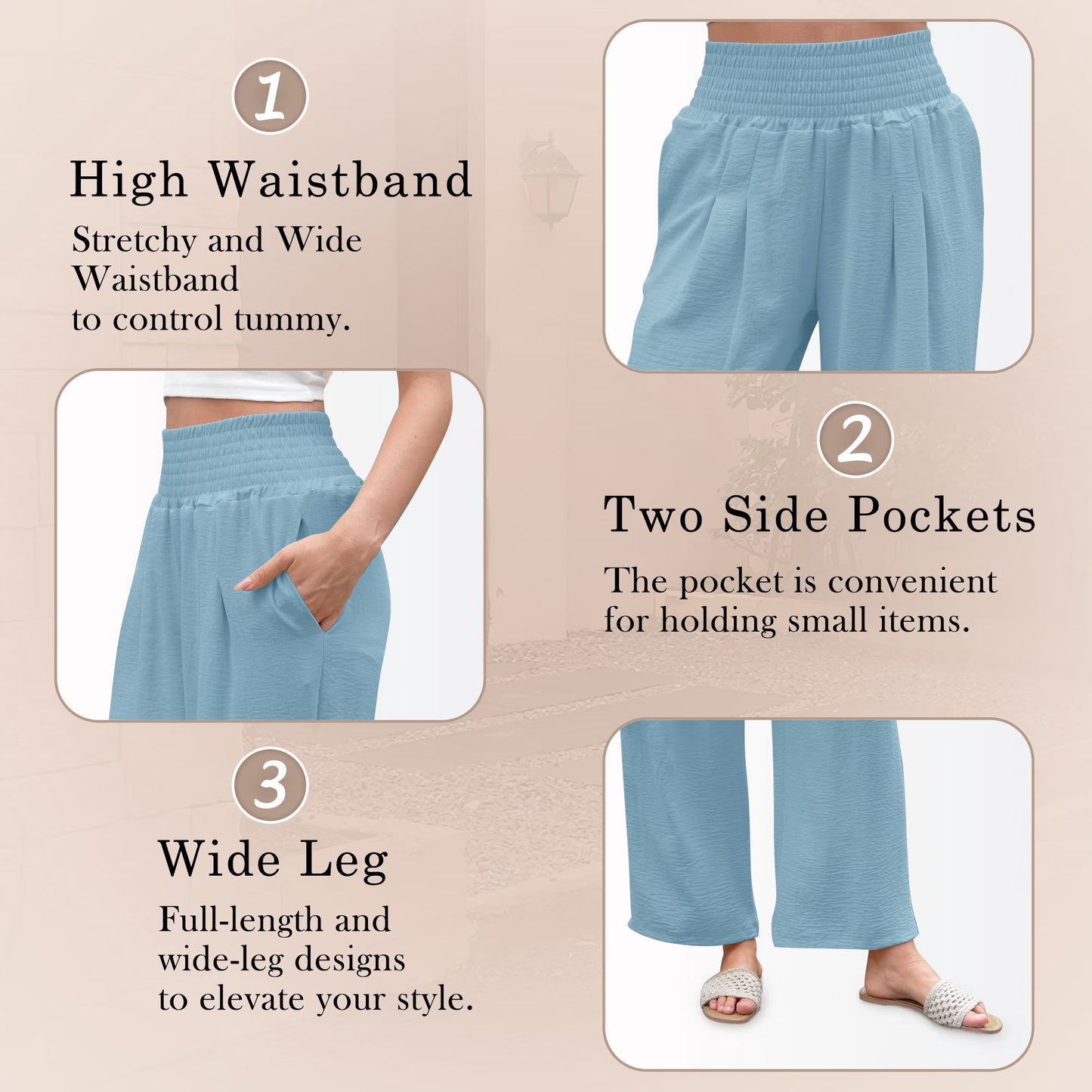Women's Boho Wide Leg Beach Pants