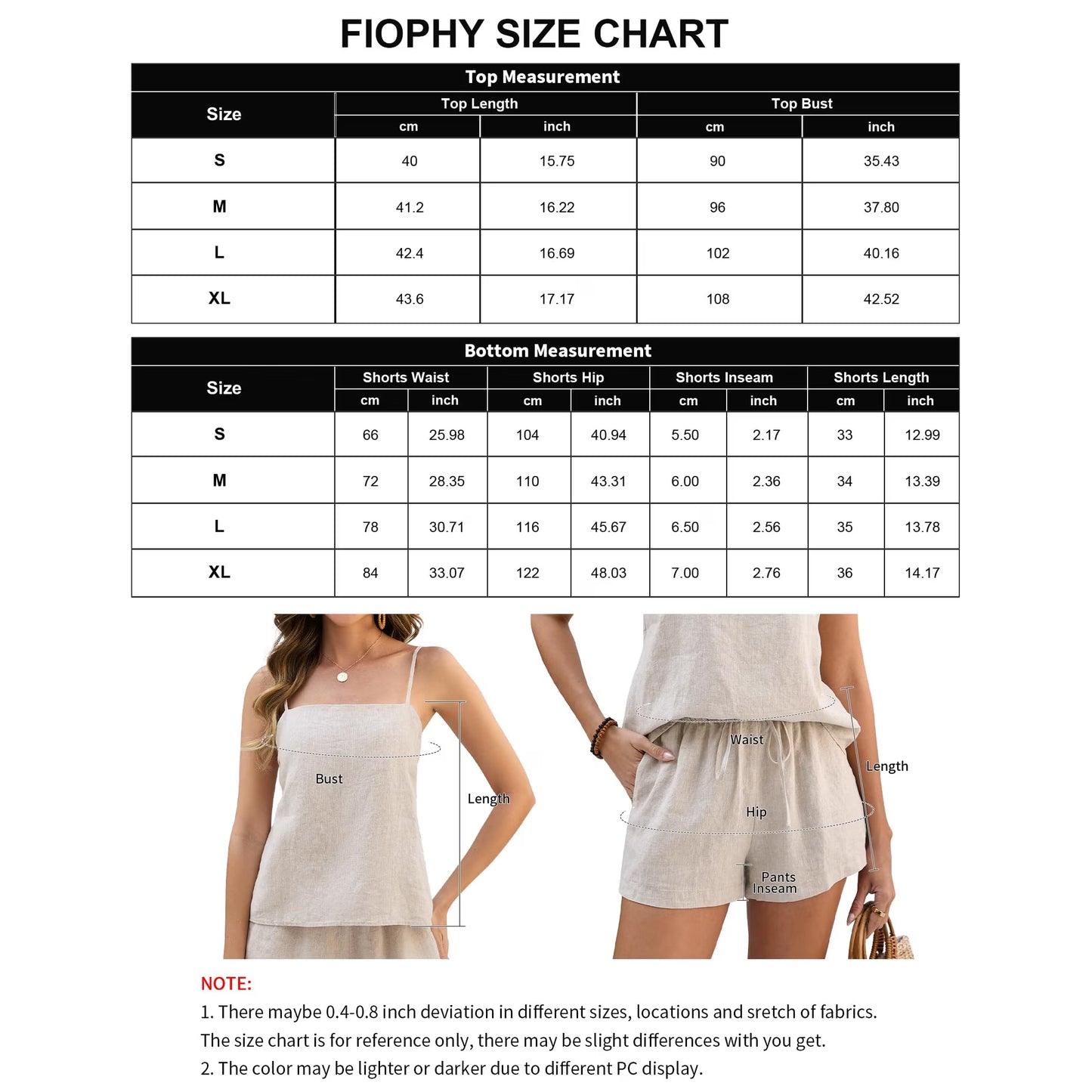 Women's Linen 2-Piece Top & Shorts Set