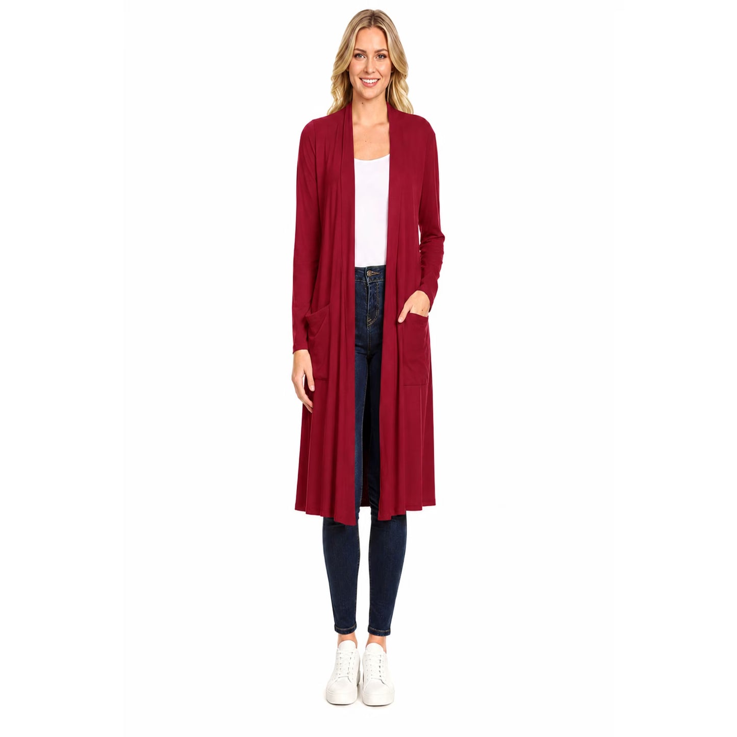 Women's Casual Long Cardigan with Pockets