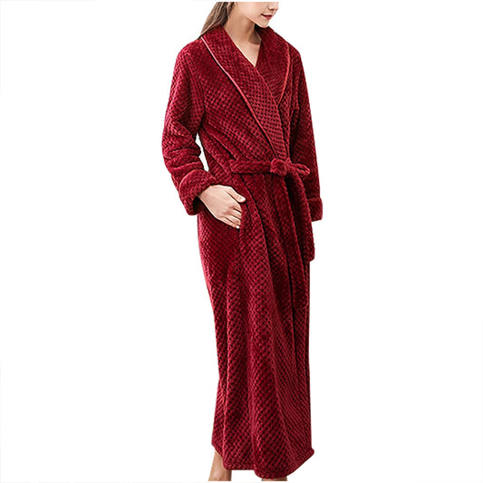 Long Plush Fleece Bathrobe