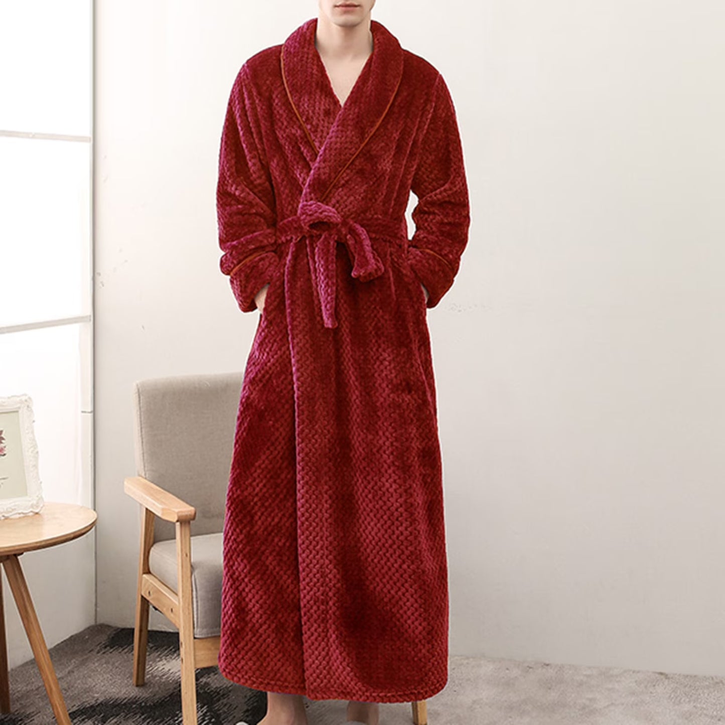 Long Plush Fleece Bathrobe
