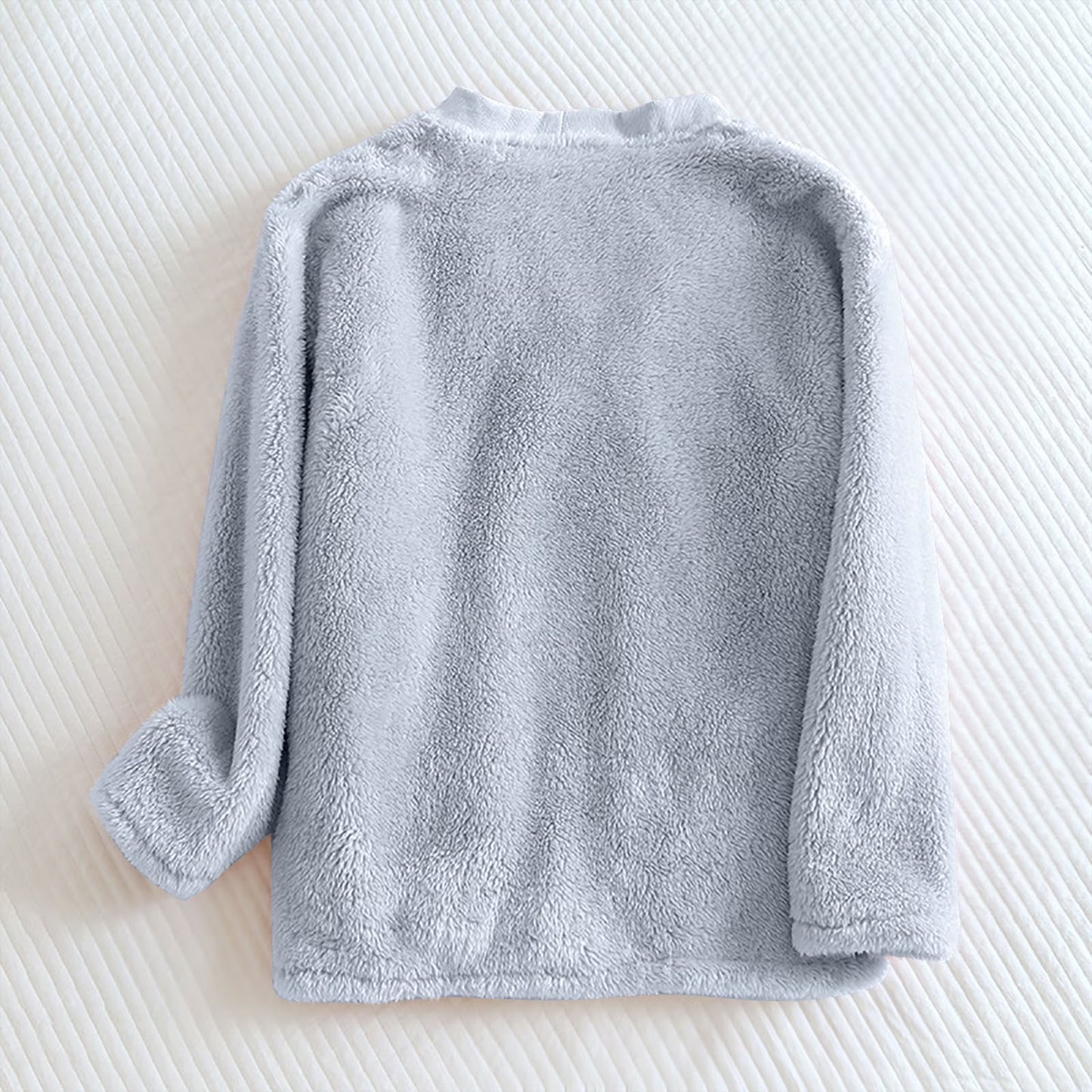 Women's Fuzzy Fleece Button Lounge Cardigan